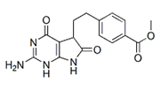 Pemetrexed Dihydro 6-Oxo Acid Methyl Ester ;4-[2-(2-Amino-4,6-dioxo-4,5,6,7-tetrahydro-1H-pyrrolo[2,3-d]pyrimidin-5-yl)ethyl] benzoic acid methyl ester  |  1320346-43-7