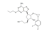 Ticagrelor DP8 ;(1R,2S,3R,5S)-3-(7-Amino-5-(propylthio)-3H-[1,2,3]triazolo[4,5-d]pyrimidin-3-yl)-2-(2-(3,4-difluorophenyl)cyclopropoxy)-5-(2-hydroxyethoxy)cyclopentanol
