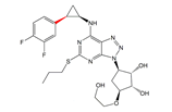 Ticagrelor (2R)-Epimer ; (1S,2S,3R,5S)-3-[7-[(1R,2R)-2-(3,4-Difluorophenyl)cyclopropylamino]-5-(propylsulfanyl)- 3H-[1,2,3]triazolo[4,5-d]pyrimidin-3-yl]-5-(2-hydroxyethoxy) cyclopentane-1,2-diol