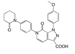 Apixaban 4,5-Dehydro Carboxylic Acid ; 6,7-Dihydro-1-(4-methoxyphenyl)-7-oxo-6-[4-(2-oxo-1-piperidinyl) phenyl]-1H-pyrazolo[3,4-c]pyridine-3-carboxylic acid