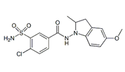 Indapamide 5-Methoxy ;3-(Aminosulfonyl)-4-chloro-N-(2,3-dihydro-5-methoxy-2-methyl-1H-indol-1-yl)benzamide  |  1391053-97-6