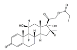 Dexamethasone 21-Propionate Impurity ;(11β,16α)-9-Fluoro-11,17-dihydroxy-16-methyl-21-(1-oxopropoxy)-pregna-1,4-diene-3,20-dione ;9-Fluoro-11β,17,21-trihydroxy-16α-methyl-pregna-1,4-diene-3,20-dione 21-Propionate  |  3793-10-0