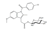 Indomethacin Acyl-β-D-glucuronide ;Indomethacin Glucuronide ;1-[1-(4-Chlorobenzoyl)-5-methoxy-2-methyl-1H-indole-3-acetate] β-D-Glucopyranuronic Acid  |  75523-11-4