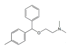 Orphenadrine EP Impurity F ;Orphenadrine USP RC F ;Orphenadrine para-Methyl Analog ; Toladryl ;(RS)-N,N-Dimethyl-2-[(4-methylphenyl)phenylmethoxy]-ethanamine  | 19804-27-4