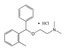 Orphenadrine HCl ; (RS)-N,N-Dimethyl-2-[(2-methylphenyl)phenylmethoxy]-ethanamine hydrochloride  |  341-69-5