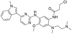 OSN-II; 3-chloro-N-[2-[2-dimethylaminoethyl(methyl)amino]-4-methoxy- 5-[[4-(1-methylindol-3-yl)pyrimidin-2-yl]amino]phenyl]propanamide;1421373-36-5