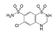 Hydrochlorothiazide ;6-Chloro-3,4-dihydro-2H-1,2,4-benzothiadiazine-7-sulfonamide 1,1-dioxide  |  58-93-5