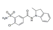 Indapamide ; 4-Chloro-N-[(2RS)-2-methyl-2,3-dihydro-1H-indol-1-yl]-3-sulfamoylbenzamide  |  26807-65-8