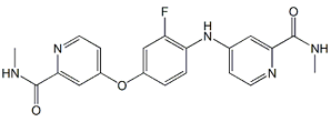 Regorafenib EP Impurity C ;  Regorafenib Dipyrimidine ; 4-(3-Fluoro-4-(2-(methylcarbamoyl)pyridin-4-ylamino)phenoxy)-N-methylpicolinamide ;  1855006-12-0