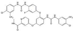 Regorafenib EP Impurity E ; 4-(4-(3-(4-Chloro-3-(trifluoromethyl)phenyl)ureido)-3-(4-(3-(4-chloro-3-(trifluoromethyl)phenyl)ureido)-3-fluorophenoxy)phenoxy)-N-methylpicolinamide ; 2098799-13-2