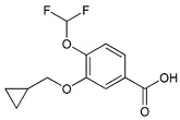 Roflumilast Related Compound D; Roflumilast Carboxylic Acid Impurity; 3-Cyclopropylmethoxy-4-difluoromethoxybenzoic acid; 162401-62-9
