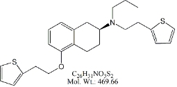 Rotigotine EP Impurity J ;Rotigotine Thienylethyl Ether ;  (2S)-N-propyl-5-[2-(thiophen-2-yl)ethoxy]-N-[2-(thiophen-2-yl)ethyl]-1,2,3,4-tetrahydronaphthalen-2-amine ;