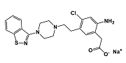 Ziprasidone EP Impurity C; Ziprasidone Open-Ring Impurity; Ziprasidone Amino Acid Sodium Salt ; 2-[2-Amino-5-[2-[4-(1,2-benzisothiazol-3-yl)piperazin-1-yl]ethyl]-4-chlorophenyl]acetic acid sodium salt   |  1159977-64-6