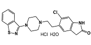 Ziprasidone HCl Monohydrate; 5-[2-[4-(1,2-Benzisothiazol-3-yl)piperazin-1-yl]ethyl]-6-chloro-1,3-dihydro-2H-indol-2-one hydrochloride monohydrate  |  138982-67-9