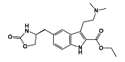 Zolmitriptan Related Compound D ; Ethoxycarbonyl Zolmitriptan ; (S)-Ethyl 3-[2-(dimethylamino)ethyl]-5-[(2-oxooxazolidin-4-yl)methyl]-1H-indole-2-carboxylate