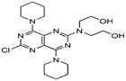 Dipyridamole EP Impurity C ; Dipyridamole USP RC C ; 2,2′-[[2-Chloro-4,8-di(piperidin-1-yl)pyrimido[5,4-d]pyrimidin-6-yl]nitrilo]diethanol | 54093-92-4