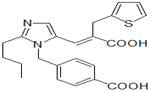 Eprosartan ;  (E)-3-[2-Butyl-1-[(4-carboxyphenyl)methyl]-imidazol-5-yl]-2-(2-thienyl methyl)-2-propenoic acid |  133040-01-4