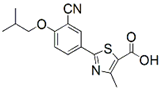 Febuxostat ; 2-[3-Cyano-4-(2-methylpropoxy)phenyl]-4-methylthiazole-5-carboxylic acid | 144060-53-7