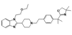 Bilastine Impurity A (Inhouse); 2-(2-(4-(2-(4-(1-(2-ethoxyethyl)-1H-benzo[d]imidazol-2-yl)piperidin-1-yl)ethyl)phenyl)propan-2-yl)-4,4-dimethyl-4,5-dihydrooxazole | 202189-77-3
