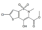 Lornoxicam Methyl Ester Impurity ; 6-Chloro-4-hydroxy-2-methyl-2H-thieno[2,3-e]-1,2-thiazine-3-carboxylic acid methyl ester 1,1-dioxide  |  70415-50-8
