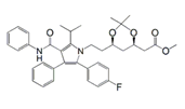 Atorvastatin Acetonide Methyl Ester ;  (4R,6R)-6-[2-[2-(4-Fluorophenyl)-5-(1-methylethyl)-3-phenyl-4-[(phenyl amino) carbonyl]-1H-pyrrol-1-yl]ethyl]-2,2-dimethyl-1,3-dioxane-4-acetic acid methyl ester ;