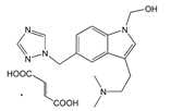 Rizatriptan N-Hydroxymethyl ;N,N-Dimethyl-5-(1H-1,2,4-triazol-1-ylmethyl)-1-hydroxymethyl-indole-3-ethanamine trans-butenedioic acid  |  1391062-45-5