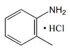 Prilocaine EP Impurity B ; Prilocaine USP RC B ; o-Toluidine HCl;Prilocaine USP RC A ;o-Toluidine HCl ;2-Toluidine HCl;2-Methylbenzenamine HCl  |   636-21-5