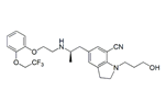 Silodosin Nitrile Impurity ;(R)-1-(3-Hydroxypropyl)-5-(2-(2-(2-(2,2,2-trifluoroethoxy)phenoxy) ethylamino)propyl)indoline-7-carbonitrile  |  885340-13-6