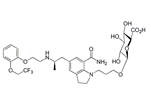 Silodosin Glucuronide ; Silodosin β-D-Glucuronide ;3-[7-(Aminocarbonyl)-2,3-dihydro-5-[(2R)-2-[[2-[2-(2,2,2-trifluoroethoxy)phenoxy]ethyl]amino]propyl]-1H-indol-1-yl]propyl β-D-glucopyranosiduronic acid  |  879396-70-0