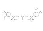 Verapamil EP Impurity N ;5,5′-(Methylimino)bis[2-(3,4-dimethoxyphenyl)-2-(1-methylethyl)pentanenitrile]