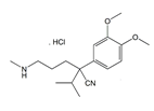 Verapamil EP Impurity F HCl ; Verapamil USP RC A ;(2RS)-2-(3,4-Dimethoxyphenyl)-5-(methylamino)-2-(1-methylethyl) pentanenitrile monohydrochloride  |  67775-97-7