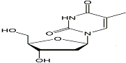 Zidovudine USP RC D ;Thymidine ; [1-(2-Deoxy-beta-D-ribofuranosyl)]thymine  |  50-89-5